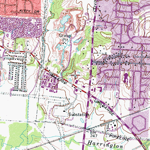Topographic Map of Covington Pike Plaza Shopping Center, TN