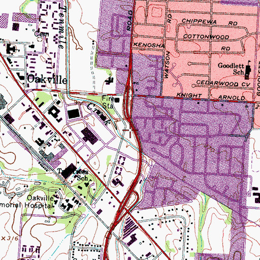 Topographic Map of Holiday City Shopping Center, TN