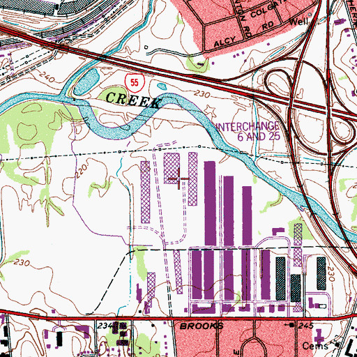Topographic Map of Interstate Industrial Park, TN