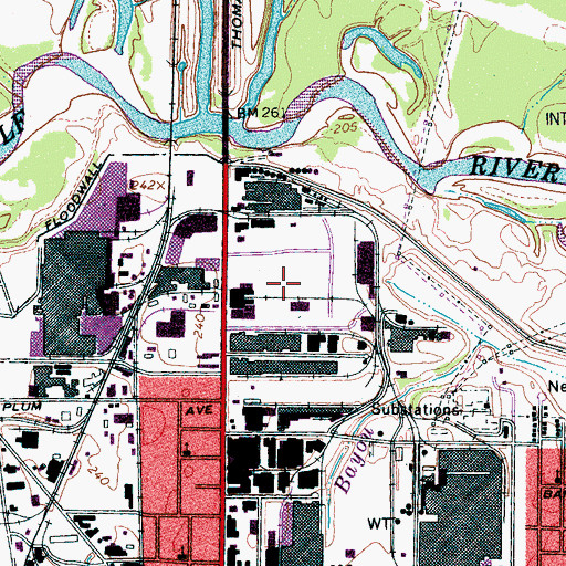 Topographic Map of North Memphis Industrial Park, TN