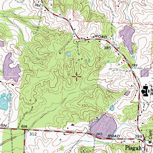 Topographic Map of Patricia Shaw Pumping Station Water Treatment Plant, TN