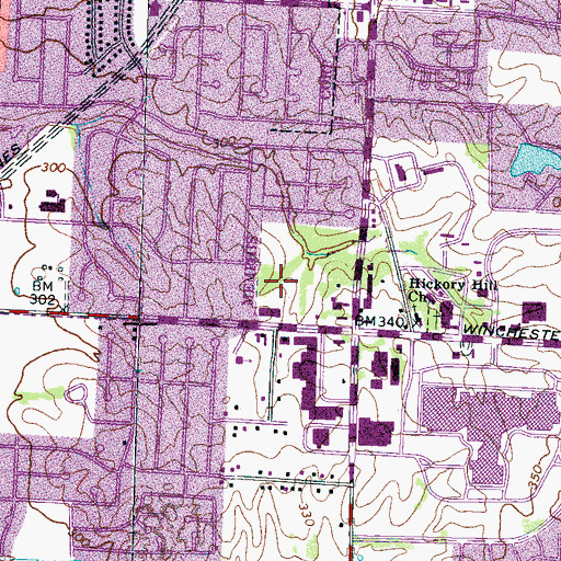 Topographic Map of Plum Tree Shopping Center, TN