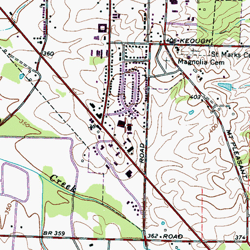 Topographic Map of Roseview Shopping Center, TN