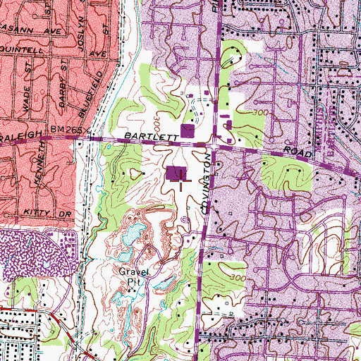 Topographic Map of Stage West Mall, TN