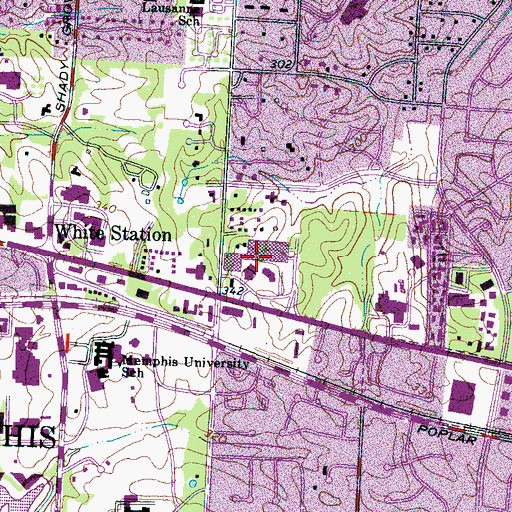 Topographic Map of The Regalia Shopping Center, TN