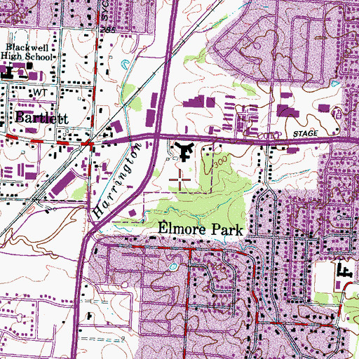 Topographic Map of Town Center Shopping Center, TN