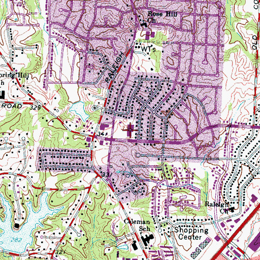 Topographic Map of Yale Plaza Shopping Center, TN