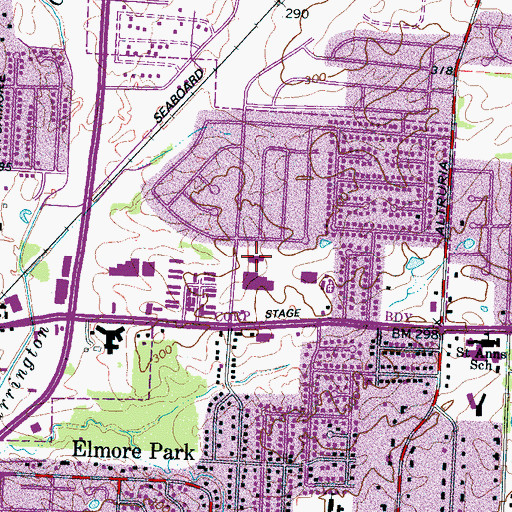 Topographic Map of Bartlett Post Office, TN