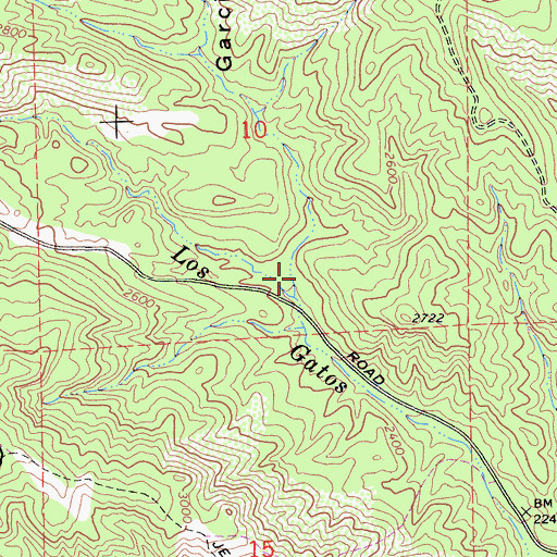 Topographic Map of Garcia Canyon, CA