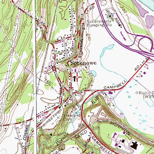 Topographic Map of Schonowe Public School, NY