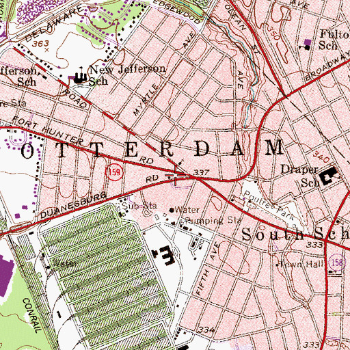 Topographic Map of Rotterdam Fire Station Number 1, NY