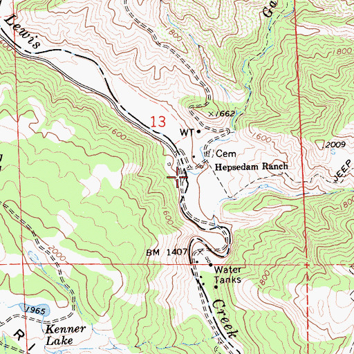 Topographic Map of Garcia Creek, CA
