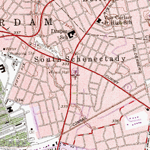 Topographic Map of Lutheran Church of the Messiah, NY