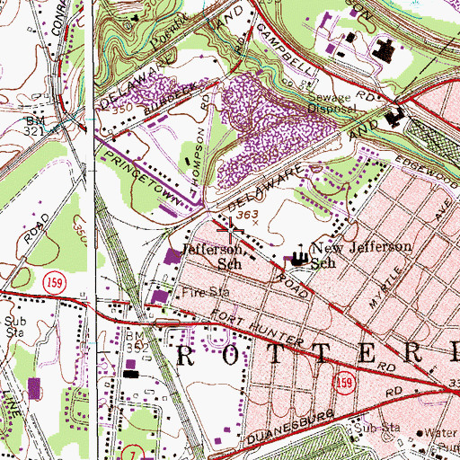 Topographic Map of Rotterdam Police Department and Justice Court, NY
