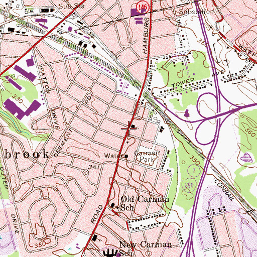 Topographic Map of Carman United Methodist Church, NY