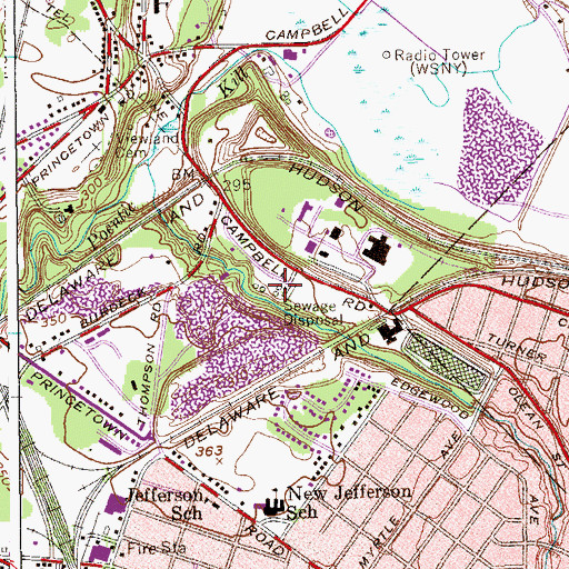 Topographic Map of Town of Rotterdam Water Pollution Control Plant, NY
