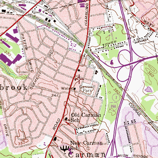 Topographic Map of Carman Fire Department, NY