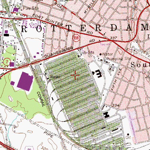 Topographic Map of Rotterdam Industrial Park, NY