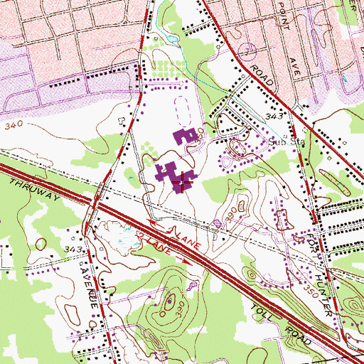 Topographic Map of Mohonasen Senior High School, NY