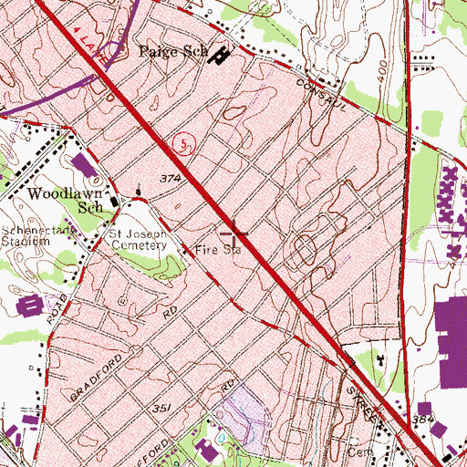 Topographic Map of Woodlawn Reformed Church, NY