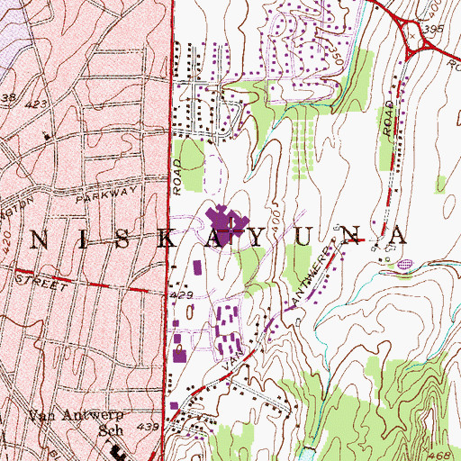 Topographic Map of Niskayuna High School, NY