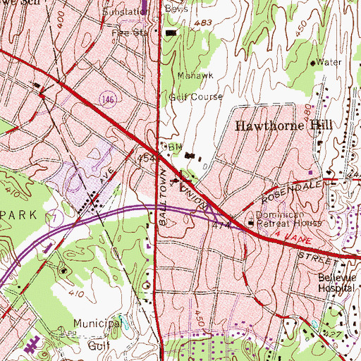 Topographic Map of Immanuel Lutheran Church, NY