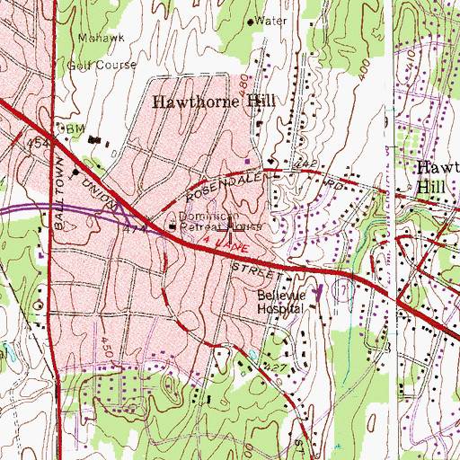 Topographic Map of Congregation Agudat Achim, NY