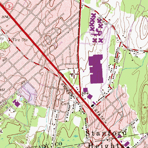 Topographic Map of Ingersoll Memorial Home for Aged Men, NY