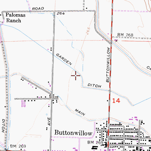 Topographic Map of Garden Ditch, CA