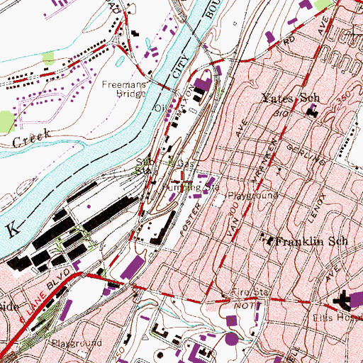 Topographic Map of Niagara-Mohawk Power Corporation Seneca Street Training Center, NY