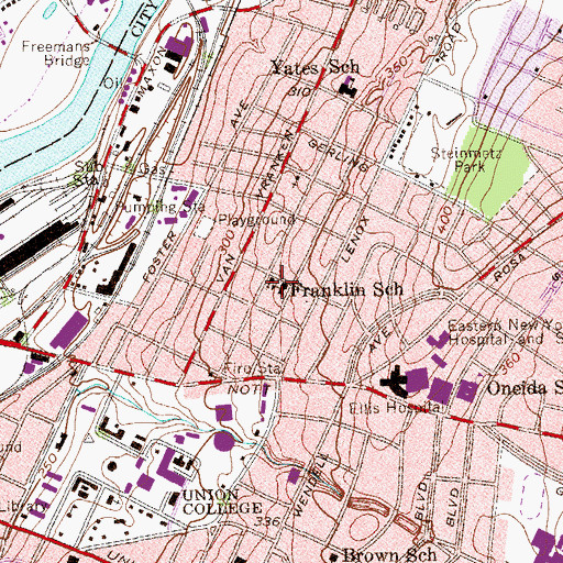 Topographic Map of Westminster United Presbyterian Church, NY