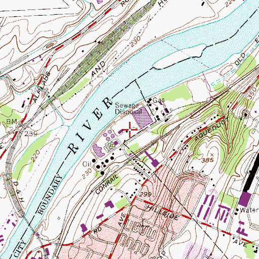 Topographic Map of City of Schenectady Sewage Treatment Plant, NY