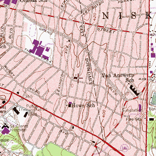 Topographic Map of Saint Stephens Episcopal Church, NY
