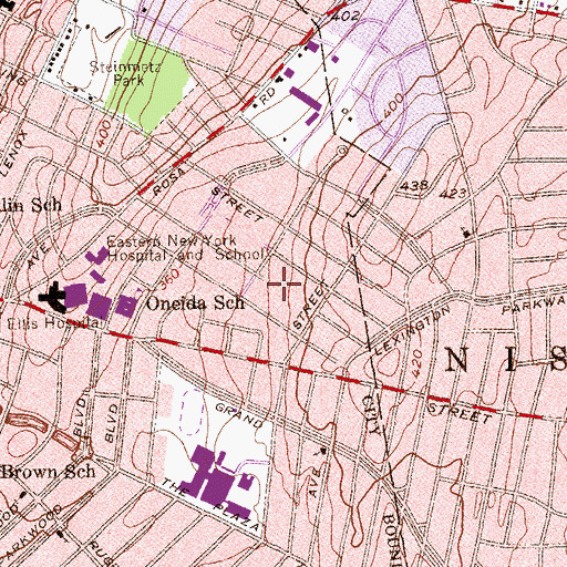 Topographic Map of Jessie T Zoller Elementary School, NY