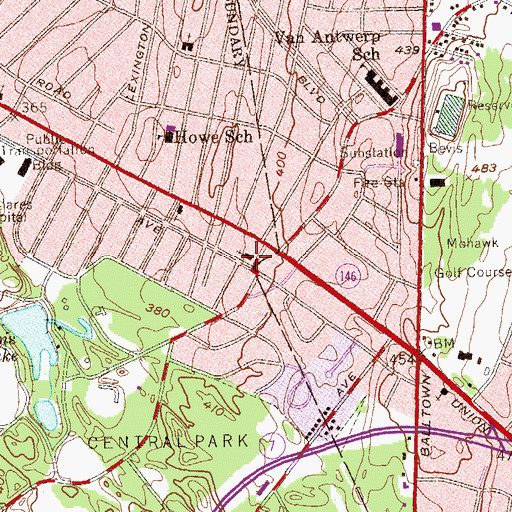 Topographic Map of Eastern Parkway Methodist Church, NY