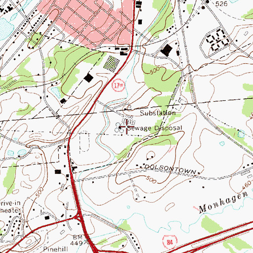 Topographic Map of Middletown Sewage Treatment Plant, NY