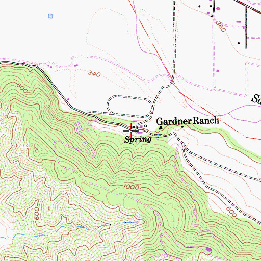 Topographic Map of Gardner Ranch, CA