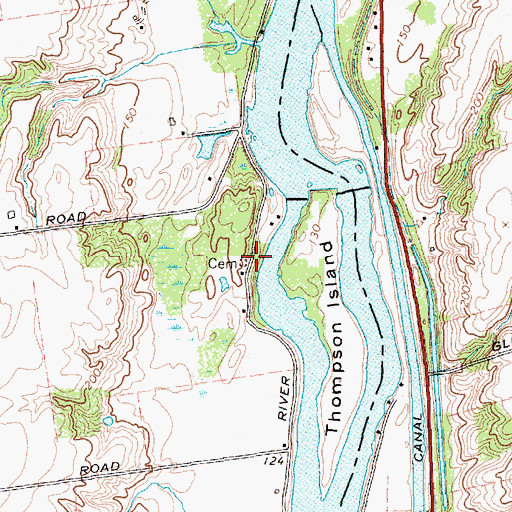 Topographic Map of Thompson Cemetery, NY