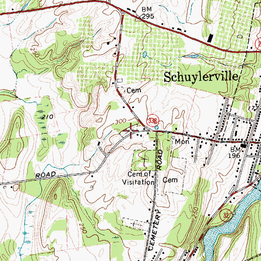 Topographic Map of Notre Dame Cemetery, NY