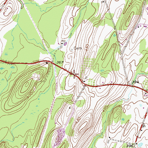 Topographic Map of Taylor Cemetery, NY