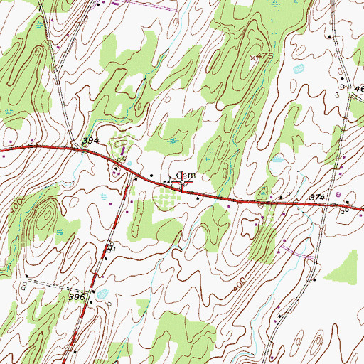 Topographic Map of Baptist Church Cemetery, NY