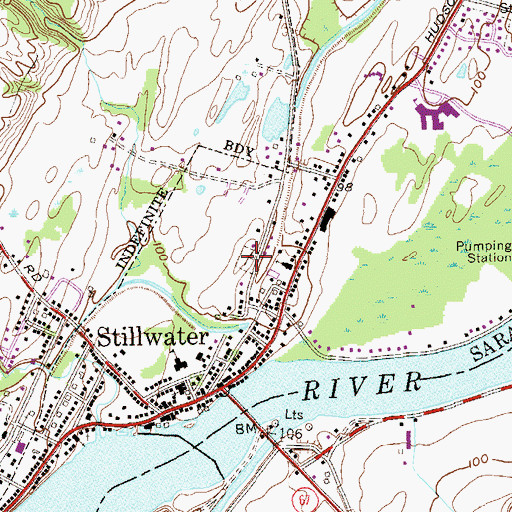 Topographic Map of Presbyterian Cemetery, NY