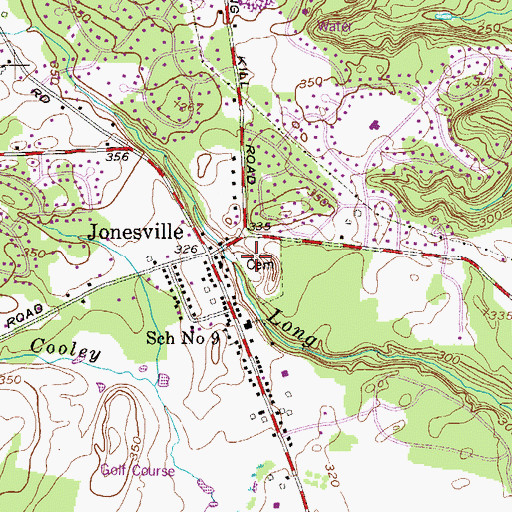 Topographic Map of Jonesville Cemetery, NY