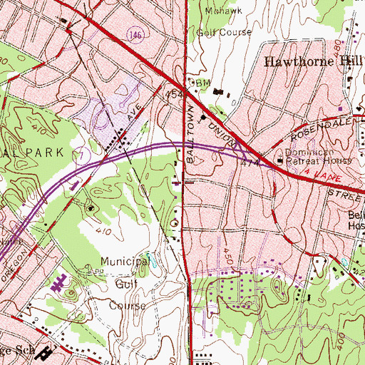 Topographic Map of Balltown Wesleyan Church, NY