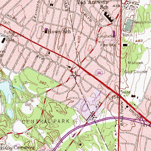 Topographic Map of Temple Gates of Heaven Synagogue, NY