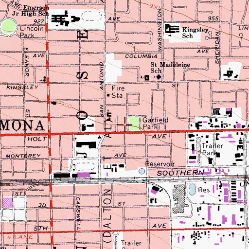 Topographic Map of Garfield Park, CA