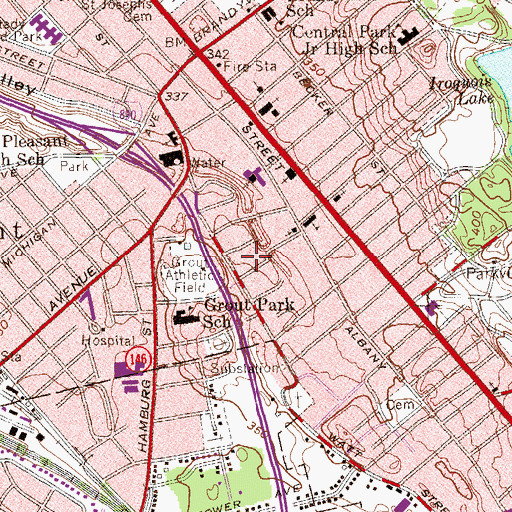 Topographic Map of Steinmetz Homes, NY