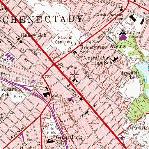Topographic Map of Trinity Lutheran Church, NY