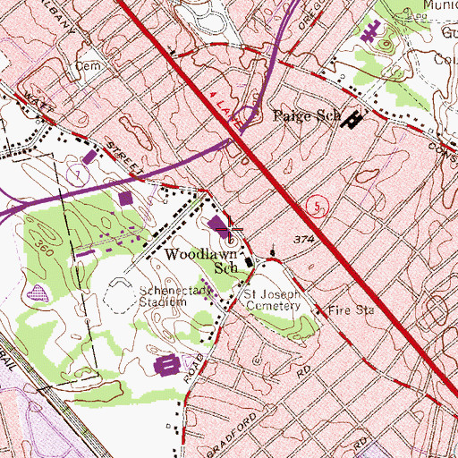 Topographic Map of Notre Dame-Bishop Gibbons High School, NY