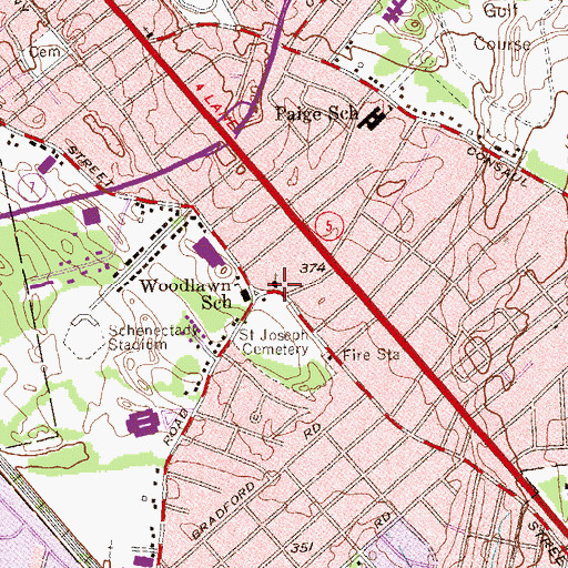 Topographic Map of Saint Paul The Apostle Roman Catholic Church, NY